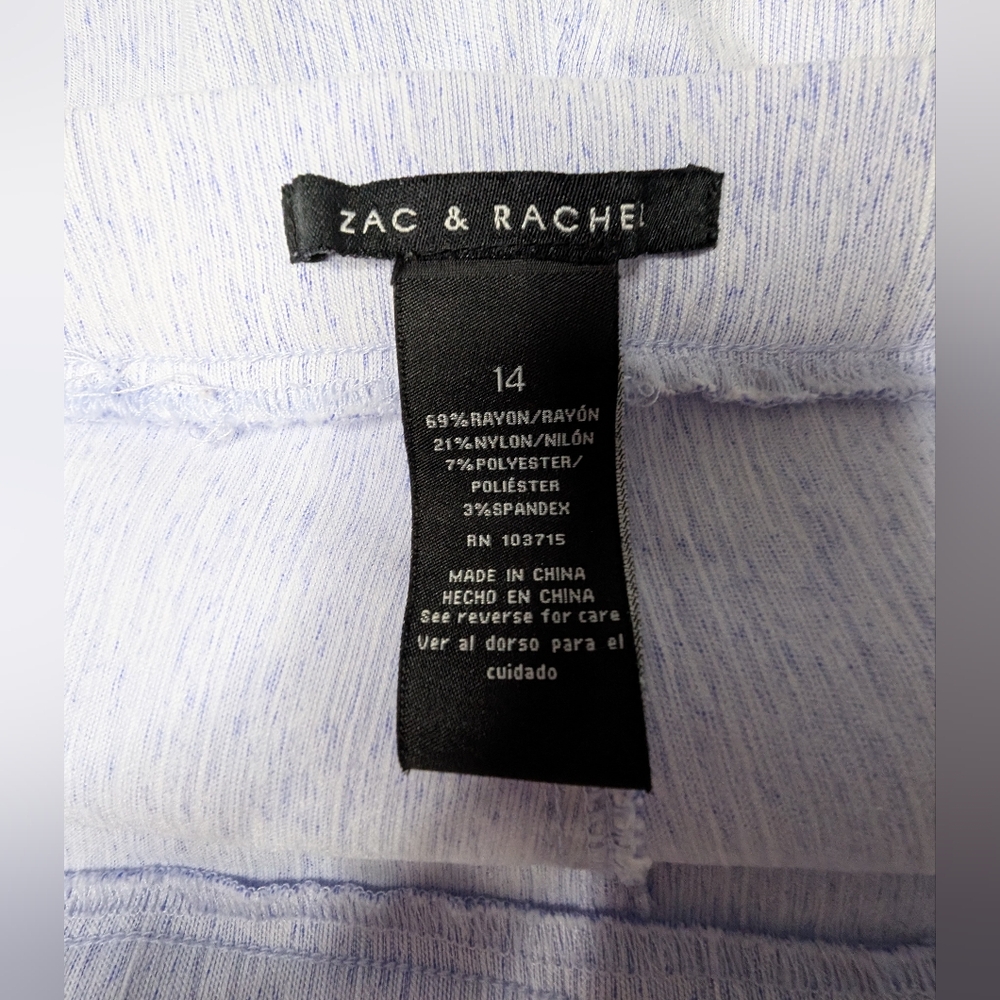 Zac & Rachel Womens Size 14 Blue White Ankle Pants - Picture 5 of 9